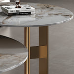 Sleek Sintered Stone & Stainless Steel Tea Table - Modern Design for Elegant Living Spaces fdl-2599