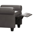 Modern Tufted Push Back Armchair Technical Leather Chair, Adjustable Single Sofa Chair with Sturdy Wood Legs for Bedroom, Living Room, Small Space(Color:GREY) W1669P205992-djyc