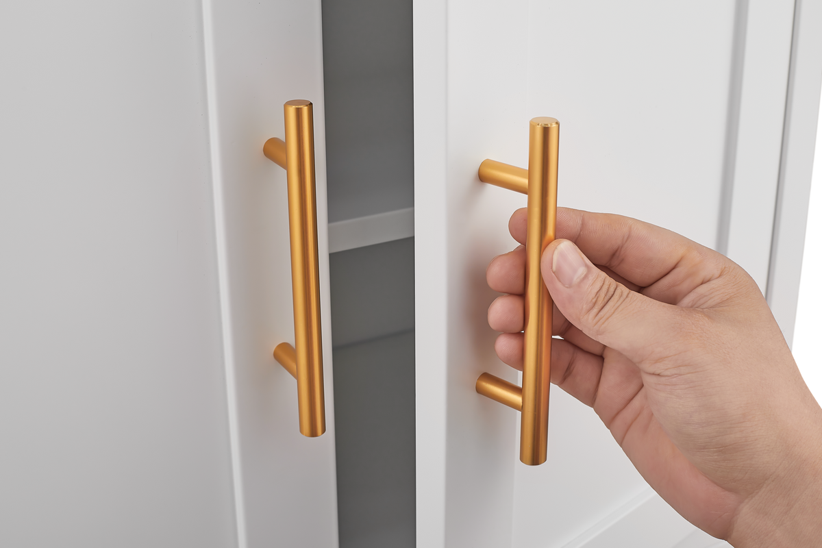 White Metal Kitchen Storage Cabinet, Kitchen Pantry Storage Cabinet with Doors and Shelves, Storage Cabinet with Adjustable Leveling Foot for Kitchen, Living Room and Dining Room W W328P194192-djyc