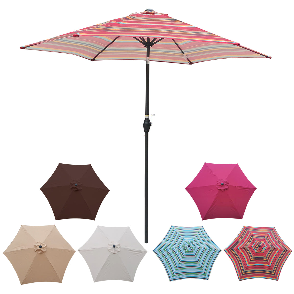 Durable Patio Umbrella – Waterproof, Fade-Resistant & Easy Tilt Crank W65632236-djyc