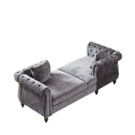 81-inch Chenille Face-to-face Chaise Lounge with Two Pillows,Nailhead trim,Button Tufted Design and Rolled Arms for Lounge, Living room and Office W834S00316-djyc