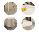 Luxurious Sintered Stone Dining Table with Chic Faux Leather Finish fel-1971