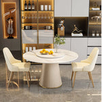 Luxurious Sintered Stone Dining Table with Chic Faux Leather Finish fel-1971