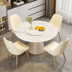 Luxurious Sintered Stone Dining Table with Chic Faux Leather Finish fel-1971
