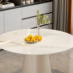 Luxurious Sintered Stone Dining Table with Chic Faux Leather Finish fel-1971