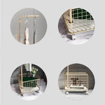 Stylish Gold Metal Coat Hanger with Storage Basket - Elegant Clothing Rack for Modern Bedrooms fel-1974