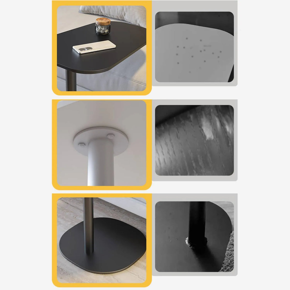 Modern Black Sintered Stone Tea Table - Stylish and Durable Design for Any Space fel-1982