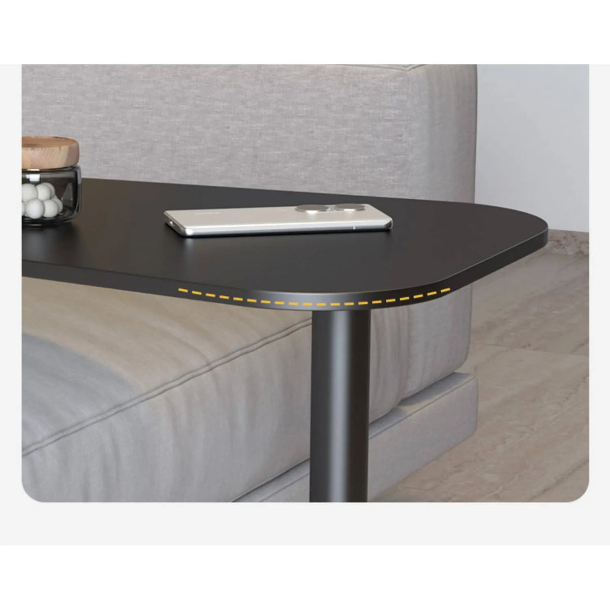 Modern Black Sintered Stone Tea Table - Stylish and Durable Design for Any Space fel-1982