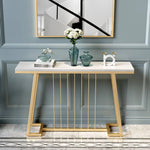 Luxurious Marble Console Table with Sleek Gold Accents for Elegant Interiors fel-1985
