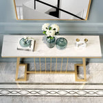 Luxurious Marble Console Table with Sleek Gold Accents for Elegant Interiors fel-1985