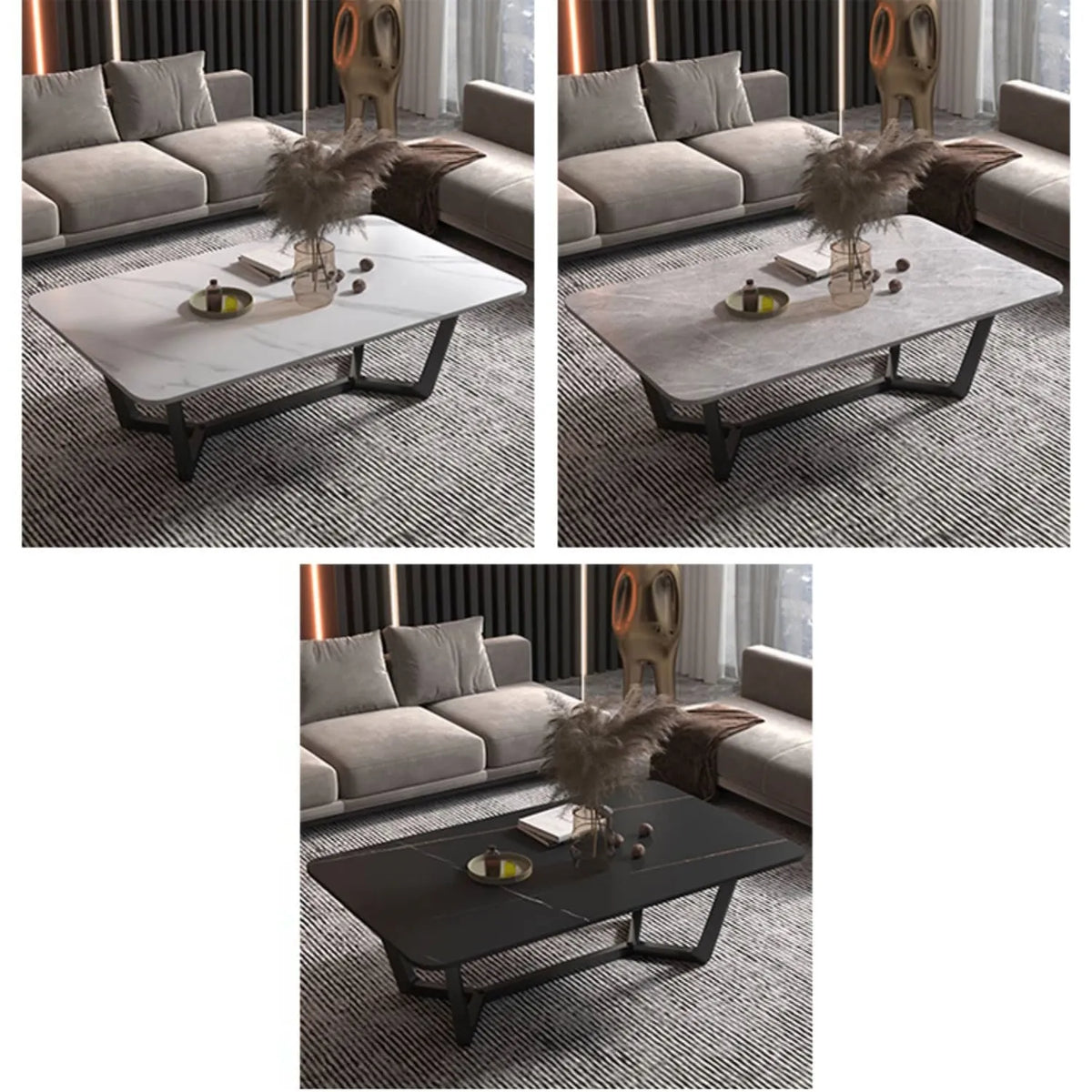 Stylish Sintered Stone Tea Table for Modern Living Rooms fel-1992