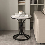 Luxurious Sintered Stone Tea Table with Elegant Gold Base - Perfect for Modern Living Spaces fel-2006