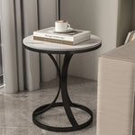 Luxurious Sintered Stone Tea Table with Elegant Gold Base - Perfect for Modern Living Spaces fel-2006