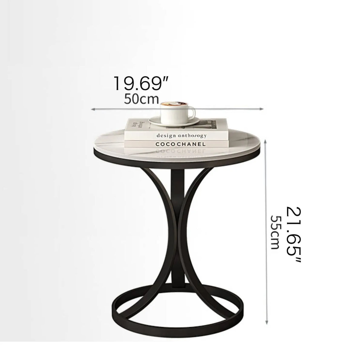 Luxurious Sintered Stone Tea Table with Elegant Gold Base - Perfect for Modern Living Spaces fel-2006