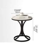 Luxurious Sintered Stone Tea Table with Elegant Gold Base - Perfect for Modern Living Spaces fel-2006