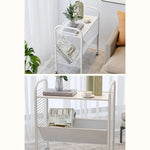Modern White Rolling Storage Rack with Shelves - Perfect for Home and Office Organization fel-2013