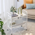 Modern White Rolling Storage Rack with Shelves - Perfect for Home and Office Organization fel-2013