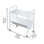 Modern White Rolling Storage Rack with Shelves - Perfect for Home and Office Organization fel-2013