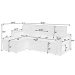 Linen Upholstered Sleeper Sectional Sofa, Shaped Modular Convertible Sofa with Storage Chaise,There are two cup holders in the middle and USB multi-interface function,Pull Out Sleep Couch Bed ,Black W487S00246-djyc