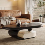 Modern Solid Wood Tea Table with Unique Curved Design - Perfect for Stylish Living Rooms fhj-4491