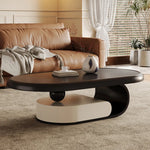 Modern Solid Wood Tea Table with Unique Curved Design - Perfect for Stylish Living Rooms fhj-4491
