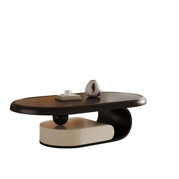 Modern Solid Wood Tea Table with Unique Curved Design - Perfect for Stylish Living Rooms fhj-4491