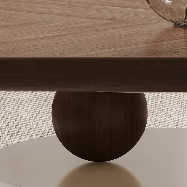 Stylish Solid Wood Tea Table with Modern Sculptural Base - Perfect for Living Rooms fhj-4492