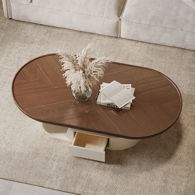 Stylish Solid Wood Tea Table with Modern Sculptural Base - Perfect for Living Rooms fhj-4492