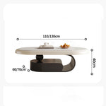 Modern Tea Table with Solid Wood and Ceramic Sintered Stone Top fhj-4494