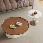 Modern Luxury Tea Table | Ceramic Sintered Stone & Solid Wood Design fhj-4495