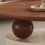 Modern Luxury Tea Table | Ceramic Sintered Stone & Solid Wood Design fhj-4495