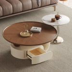 Modern Luxury Tea Table | Ceramic Sintered Stone & Solid Wood Design fhj-4495