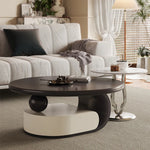 Modern Ceramic Sintered Stone Tea Table with Stainless Steel and Solid Wood Design fhj-4496