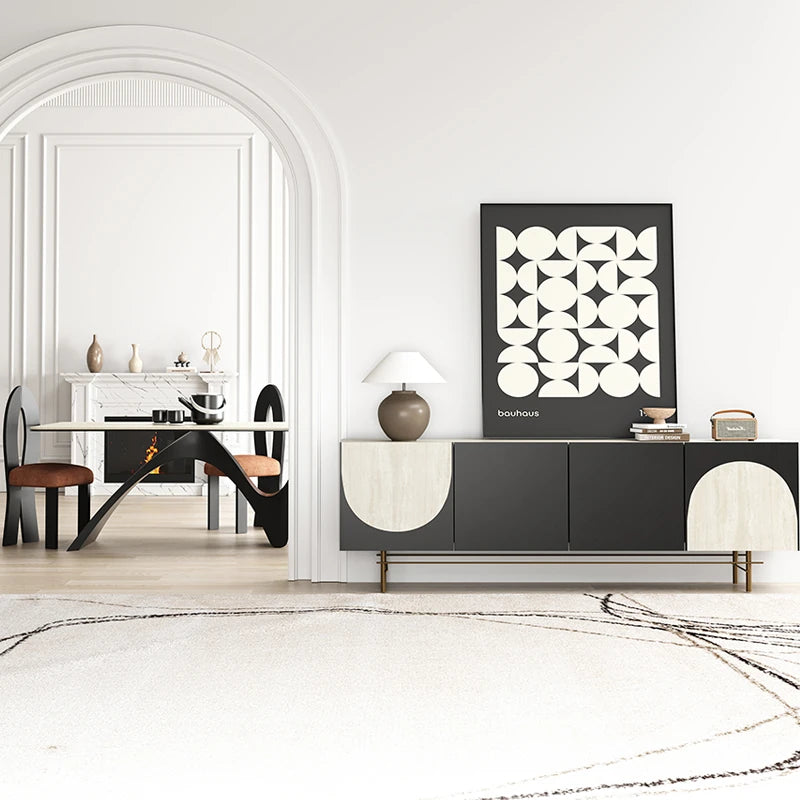 Elegant Ceramic Sintered Stone Multi-layer Dining Table - Modern Design for Stylish Homes fhmj-5027