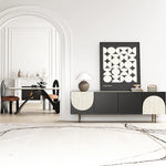 Elegant Ceramic Sintered Stone Multi-layer Dining Table - Modern Design for Stylish Homes fhmj-5027