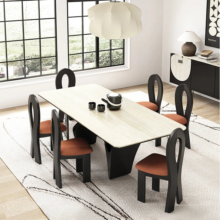 Elegant Ceramic Sintered Stone Multi-layer Dining Table - Modern Design for Stylish Homes fhmj-5027