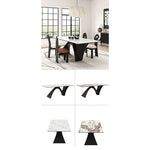 Elegant Ceramic Sintered Stone Multi-layer Dining Table - Modern Design for Stylish Homes fhmj-5027