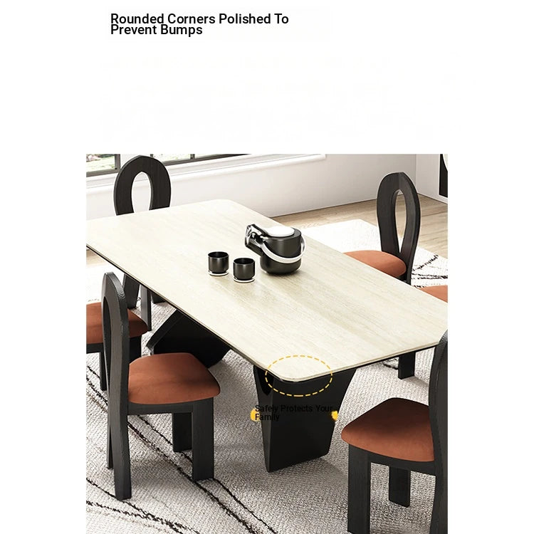 Elegant Ceramic Sintered Stone Multi-layer Dining Table - Modern Design for Stylish Homes fhmj-5027