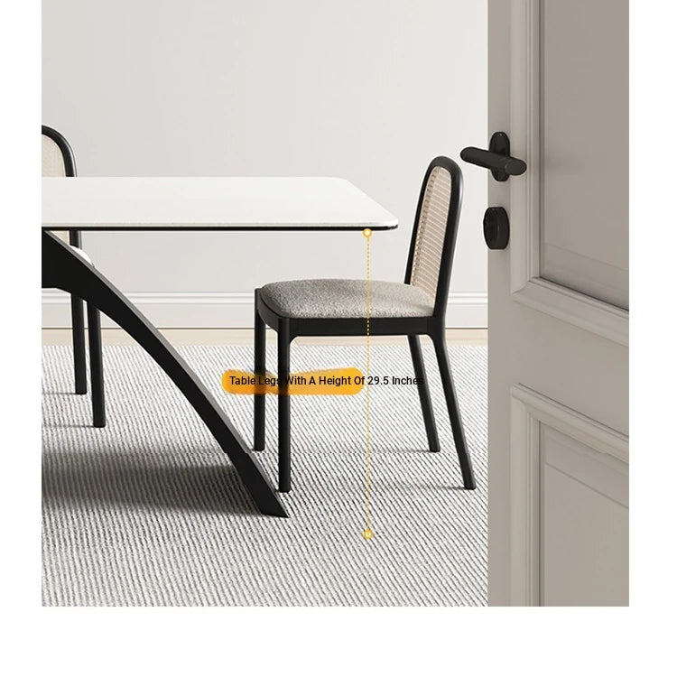 Stylish Ceramic Sintered Stone Dining Table with Modern Black Base - Perfect for Contemporary Home Decor fhmj-5028