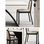 Stylish Ceramic Sintered Stone Dining Table with Modern Black Base - Perfect for Contemporary Home Decor fhmj-5028