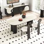 Stylish Oval Ceramic Sintered Stone Dining Table - Modern Multi-Layer Design for Elegant Interiors fhmj-5029