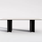 Elegant Ash Wood Table with Ceramic Sintered Stone Top - Modern Multi-Layer Design for Dining or Workspace fhmj-5030