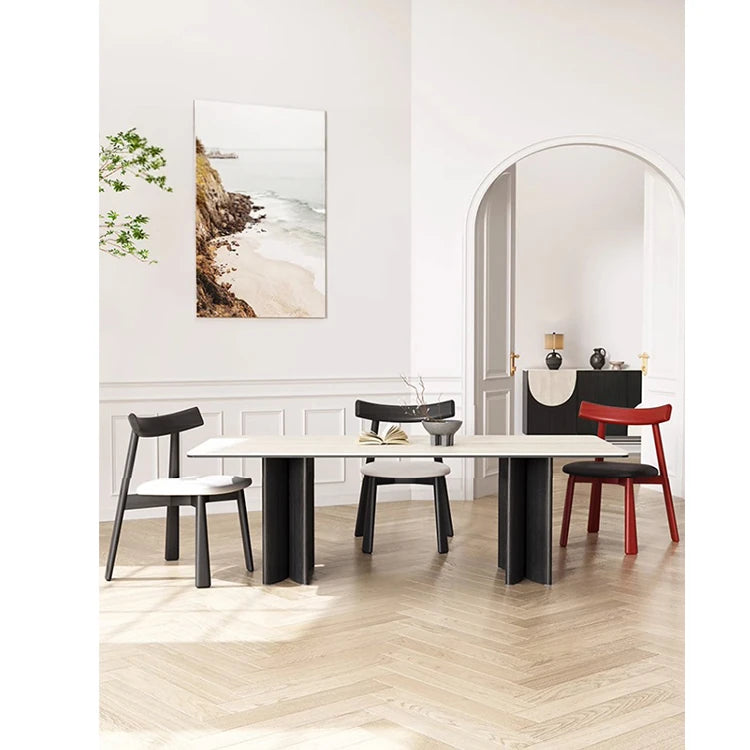 Stylish Ash Wood Chair with Synthetic Leather Seat – Perfect for Modern Dining Rooms and Home Decor fhmj-5030-ch