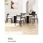 Stylish Ash Wood Chair with Synthetic Leather Seat – Perfect for Modern Dining Rooms and Home Decor fhmj-5030-ch