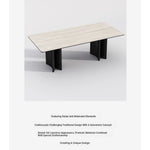 Elegant Ash Wood Table with Ceramic Sintered Stone Top - Modern Multi-Layer Design for Dining or Workspace fhmj-5030