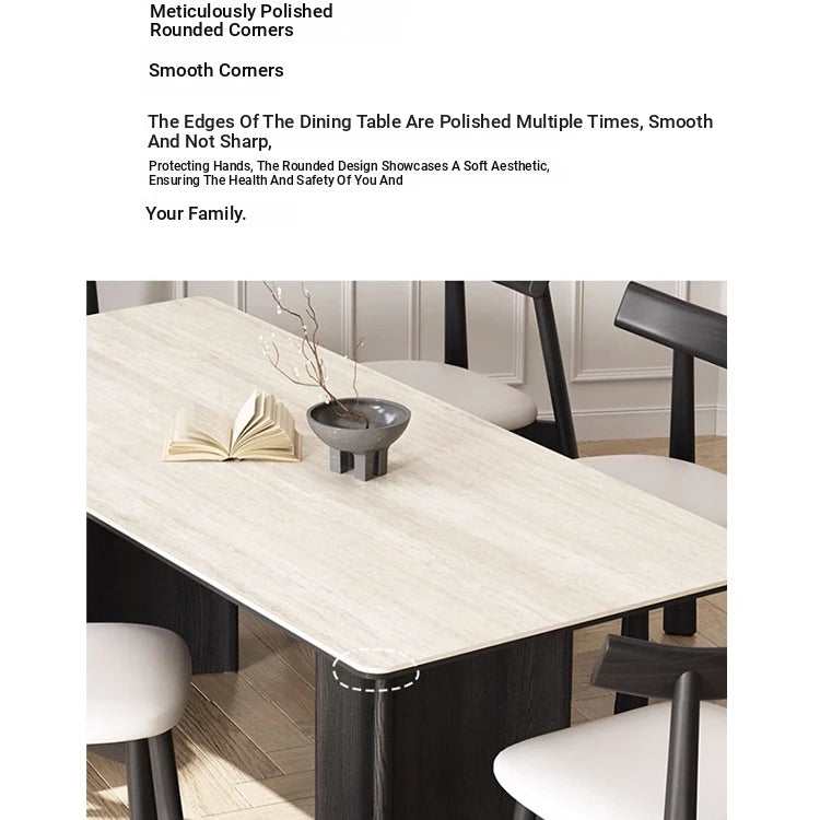 Elegant Ash Wood Table with Ceramic Sintered Stone Top - Modern Multi-Layer Design for Dining or Workspace fhmj-5030