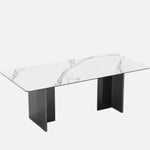 Elegant Ceramic Sintered Stone Dining Table with Multi-Layer Board and Acrylic Finish - Modern Design for Stylish Interiors fhmj-5031