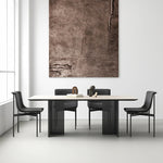 Elegant Ceramic Sintered Stone Dining Table with Multi-Layer Board and Acrylic Finish - Modern Design for Stylish Interiors fhmj-5031