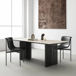 Elegant Ceramic Sintered Stone Dining Table with Multi-Layer Board and Acrylic Finish - Modern Design for Stylish Interiors fhmj-5031
