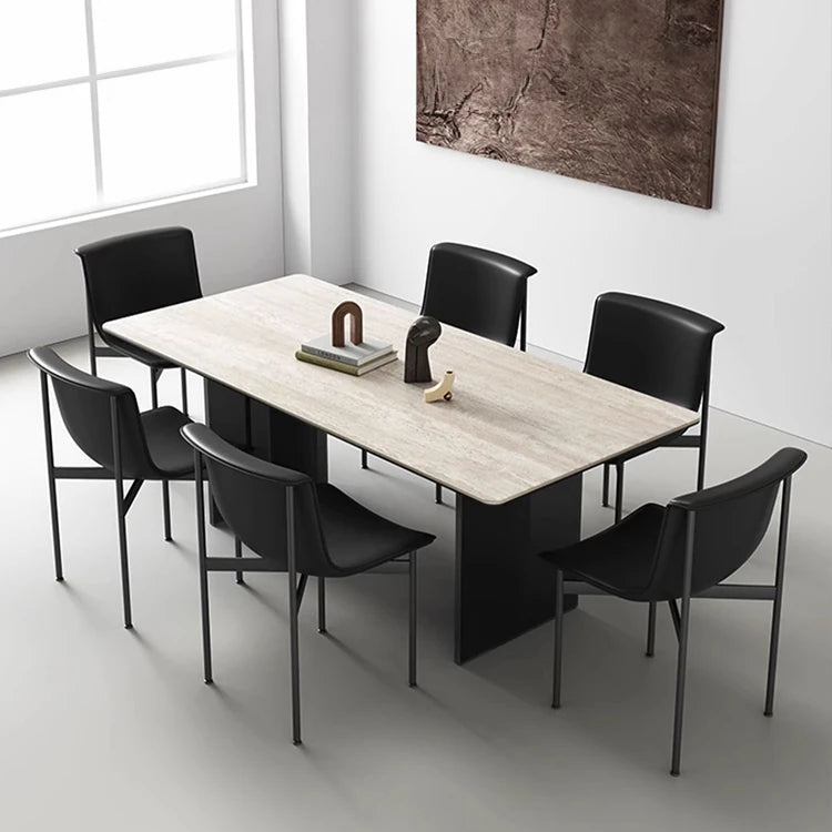 Elegant Ceramic Sintered Stone Dining Table with Multi-Layer Board and Acrylic Finish - Modern Design for Stylish Interiors fhmj-5031